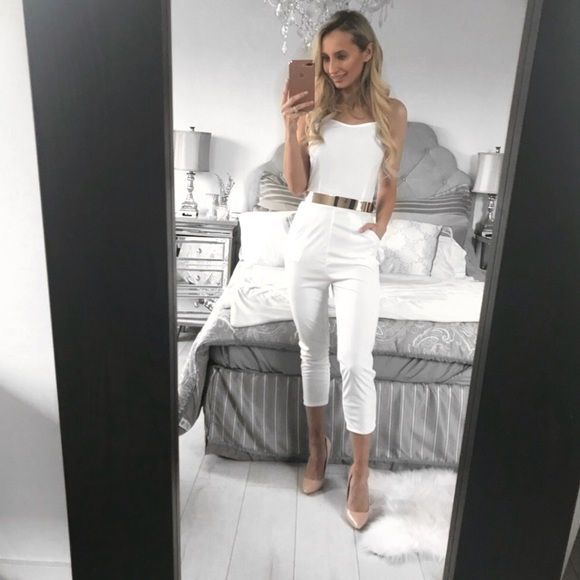 LAST ONE!!! High Waist Jumpsuit w/ Pockets - Picture 5 of 7